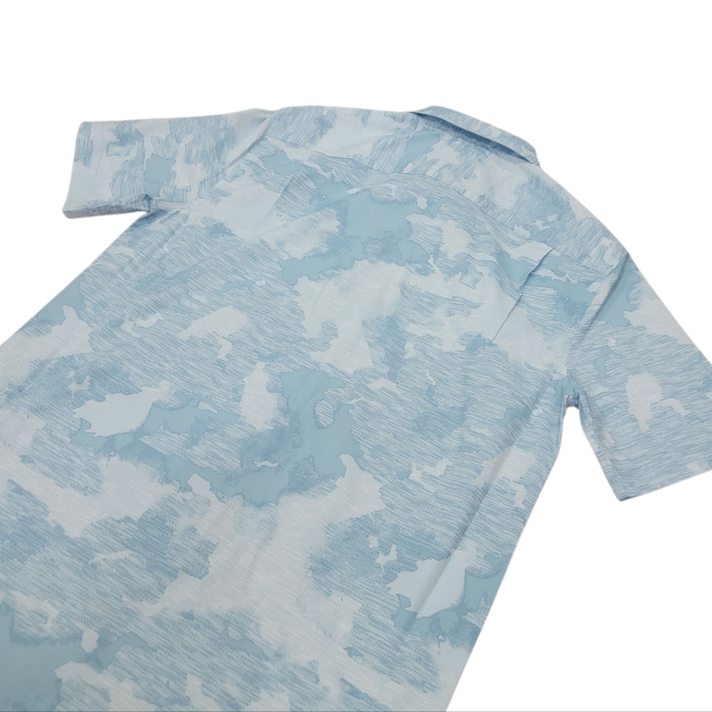 PGA Tour Apparel Abstract Sky Print Golf Shirt Blue Lightweight Sporty Men's S - Picture 9 of 16